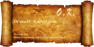 Orendi Karolina névjegykártya